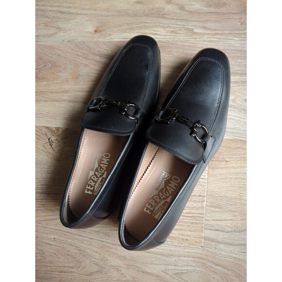 Salvatore Ferragamo Square Toe Gancini Bit Leather Loafer Dress Shoes Mens 7 E main image 6